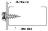#10 X 1/2" Slotted Hex Head | Sheet Metal Screw | Sharp Point | Zinc Plated | Bulk Box 10000