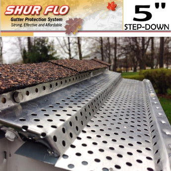 [268] 5&quot; Shurflo Step-Down Aluminum Leaf Guard Gutter Covers