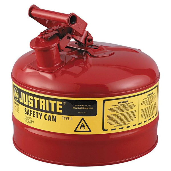Justrite 7125100 Type I Safety Can, 2.5 Gallon