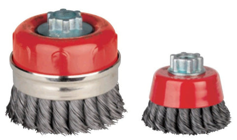 Jaz 54052 Cup Brush 4" Twist Knot Wire Wheel 0.020 Steel 5/8-11 hub