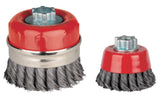 Jaz 72052 Cup Brush 2-3/4" Twist Knot Wire Wheel 0.020 Tempered Steel 5/8-11 hub