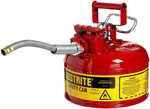 Justrite 7210120 1 GallonType II Red Safety Can