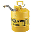 Justrite 7250230 5 Gallon Type II Yellow Safety Can