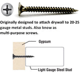 #6 X 1-1/2" Drywall Screw | Phillips Bugle Head | Fine Thread | Black Phosphate | Bulk Box 6500