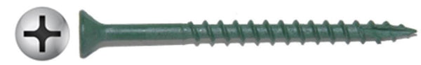  #7 X 1-5/8" Phillips Flat Green Deck Screw Long Life