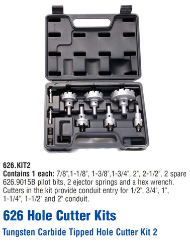 Mag-Bit 626.KIT2 Tungsten Carbide-Tipped Hole Cutter Kit 2