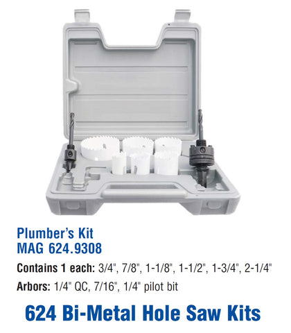 Mag-Bit 9308 Plumber's Hole Saw Kit | 1 Piece
