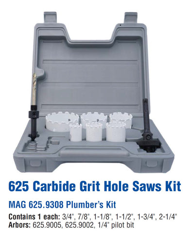 Mag-Bit 625.9308 Carbide-Grit Hole Saw Plumber's Kit