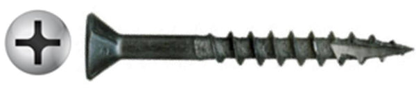 #9 X 3" Phillips Flat Black Particle Board Screw T17