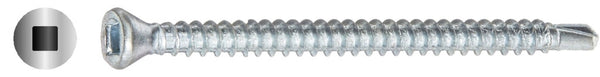  #6 X 1" Square Drive Trim Head Self-Drilling Screw Zinc