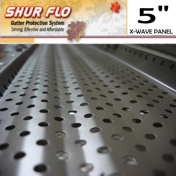 Shur-Flo Leaf Guard Gutter Cover | 5" Gutters | X Wave | Light Bronze | Sold in 4 Foot Sections