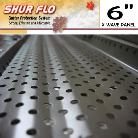 Shur-Flo Leaf Guard Gutter Cover | 6" Gutters | X Wave | Light Bronze | Sold in 4 Foot Sections