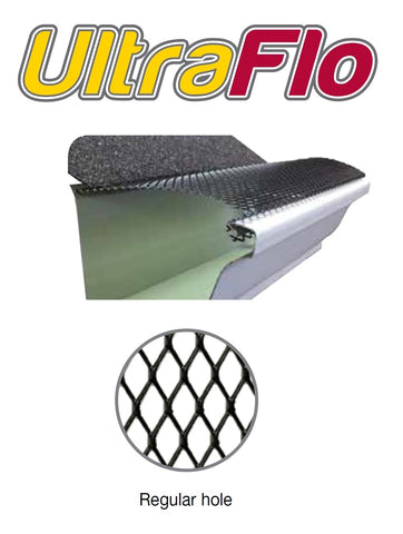 Ultra-Flo Gutter Guards | 5" Gutters | Regular Hole | Black | Sold in 4 Foot Sections