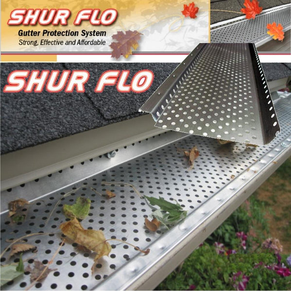 Shur-Flo Leaf Guard Gutter Cover | 6" Gutters | Flat | Black | Sold in 4 Foot Sections