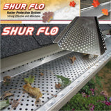 Shur-Flo Leaf Guard Gutter Cover | 5" Gutters | Flat | Mill Finish | Sold in 4 Foot Sections
