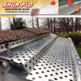 Shur-Flo Leaf Guard Gutter Cover | 6" Gutters | Step-Down | Mill Finish | 200 Feet (50 pcs x 4' ea.)